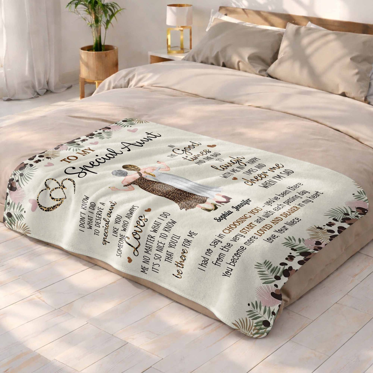 To My Special Aunt, Hearts And Flowers