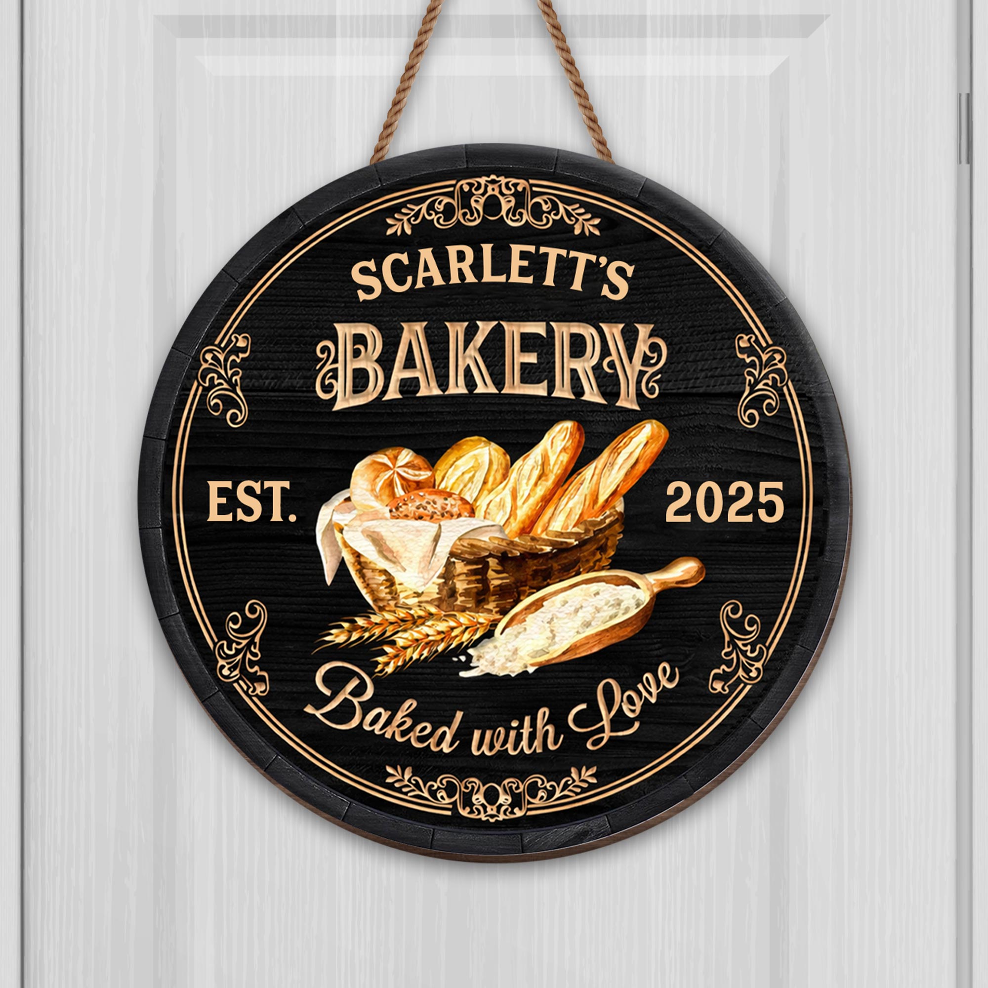 Bakery Baked With Love, Personalized Custom Shaped Wood Sign, Gift For ...