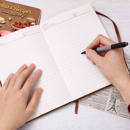 Baking Is Love Made Visible With Stand Mixer And Strawberries - Personalized Leather Journal - BAKE002_LEJO