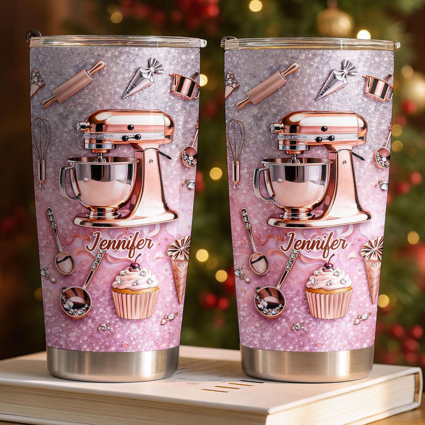 Baking Is My Therapy Kitchen Rose Gold Stand Mixer And Cupcake