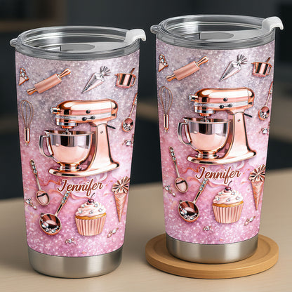 Baking Is My Therapy Kitchen Rose Gold Stand Mixer And Cupcake