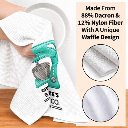 Baking Co. Open Daily Custom Name Dough Mixer 3D Embroidery - Personalized Kitchen Towel - BAKE043_TOWL