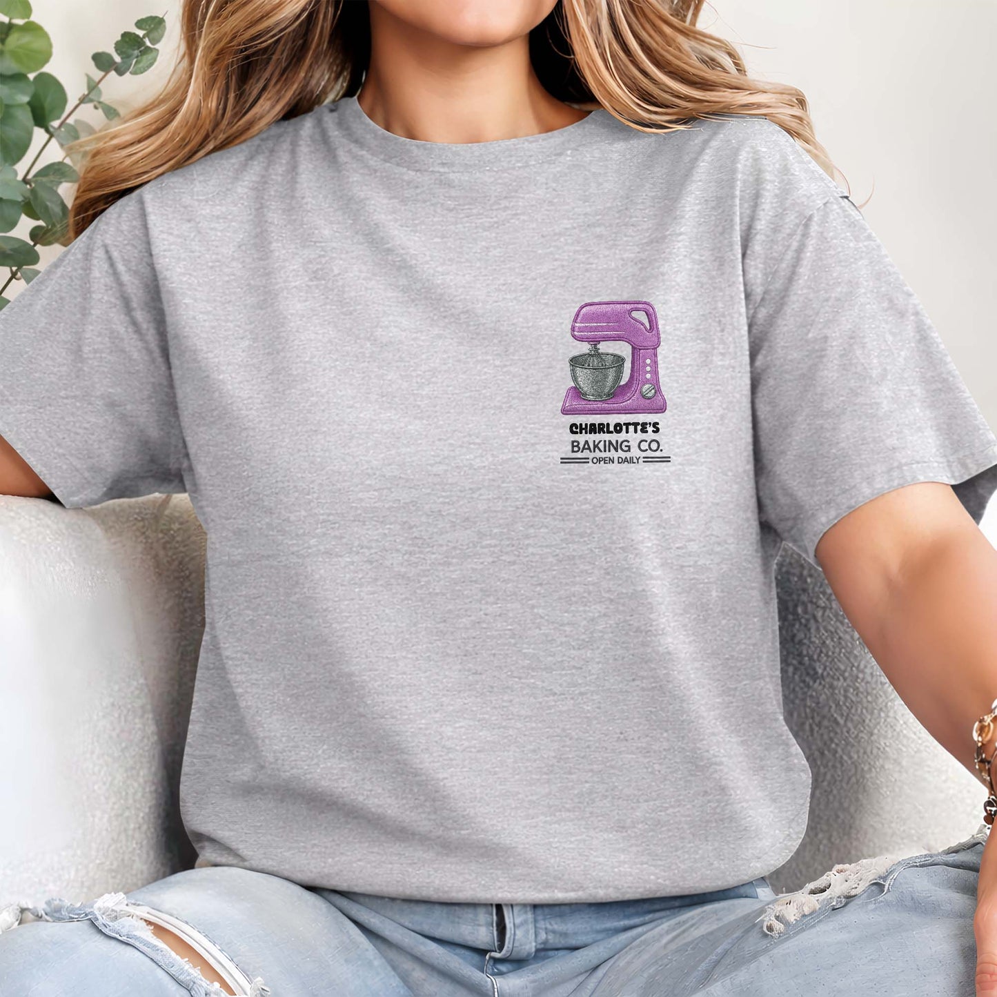 Baking Co. Open Daily Custom Stand Mixer Graphic - Personalized Custom Unisex T-shirt, Hoodie - BAKE043_WBAS