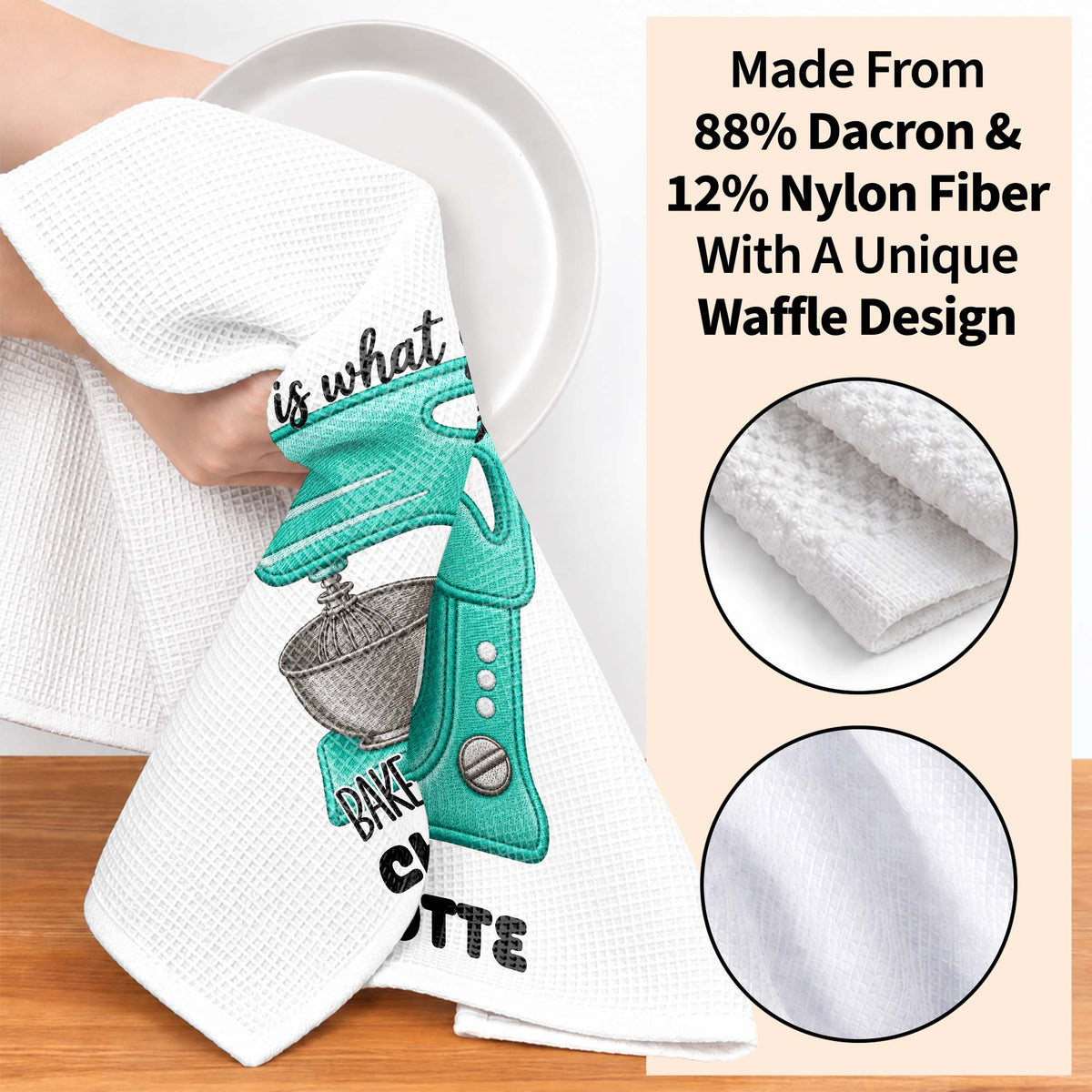 Life Is What You Bake It Custom Dough Mixer - Personalized Kitchen Towel - BAKE056_TOWL