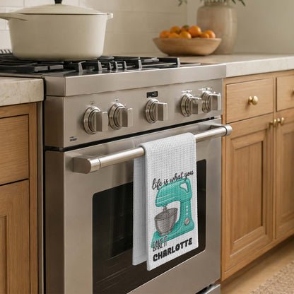 Life Is What You Bake It Custom Dough Mixer - Personalized Kitchen Towel - BAKE056_TOWL