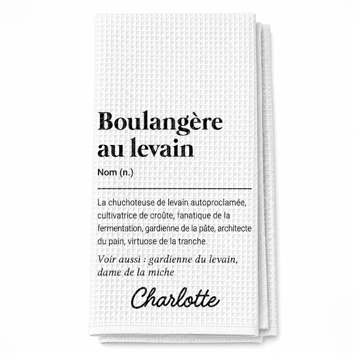 Boulangère Au Levain Sourdough Baker Dictionary Definition Typography - Personalized Kitchen Towel - BAKE074_TOWL