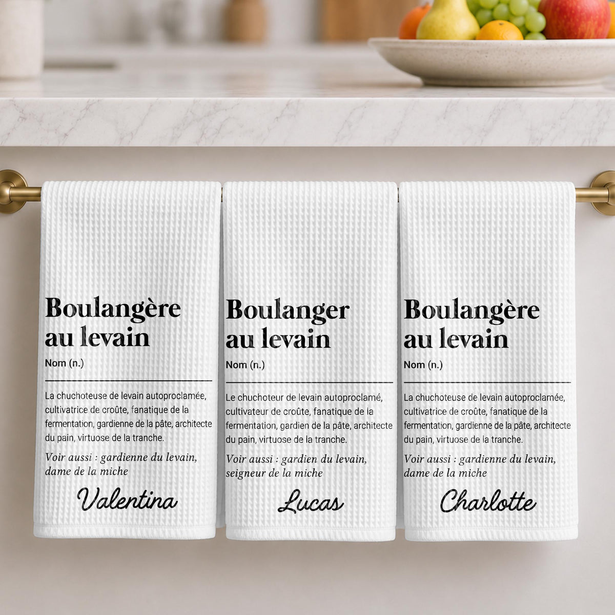 Boulangère Au Levain Sourdough Baker Dictionary Definition Typography - Personalized Kitchen Towel - BAKE074_TOWL