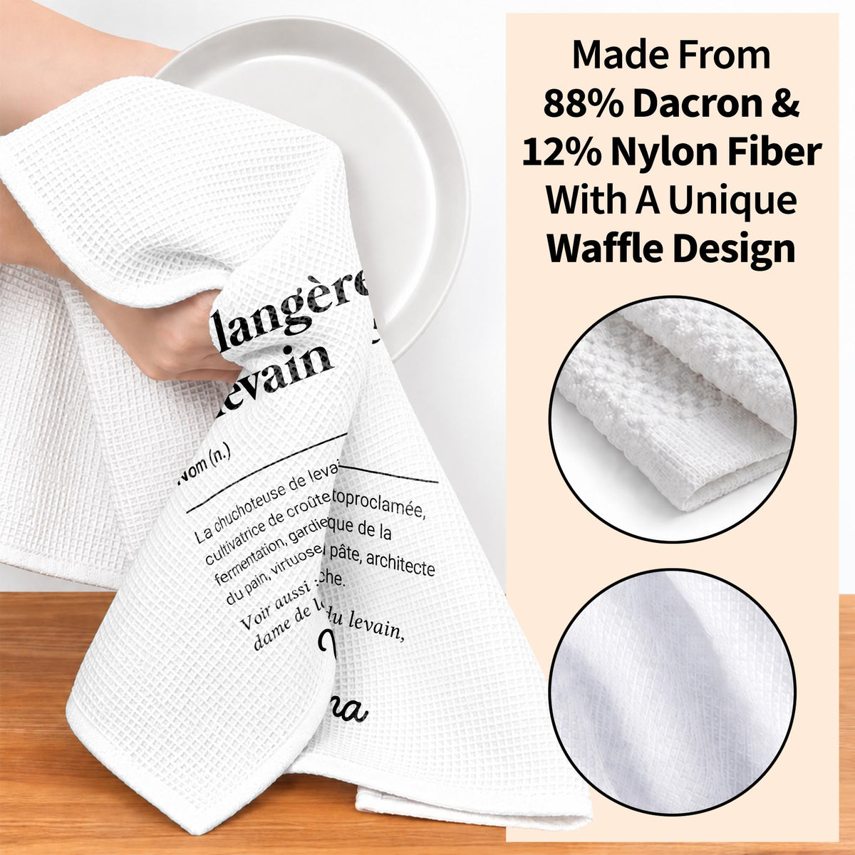 Boulangère Au Levain Sourdough Baker Dictionary Definition Typography - Personalized Kitchen Towel - BAKE074_TOWL