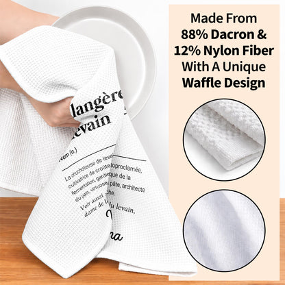 Boulangère Au Levain Sourdough Baker Dictionary Definition Typography - Personalized Kitchen Towel - BAKE074_TOWL