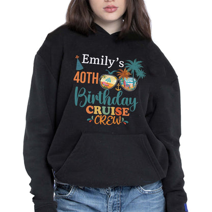 Birthday Cruise Crew With Palm Trees And Sunglasses - Personalized Custom Unisex T-shirt, Hoodie - BDAY013_BBAS