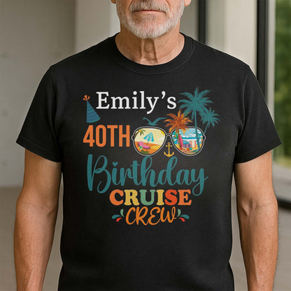 Birthday Cruise Crew With Palm Trees And Sunglasses - Personalized Custom Unisex T-shirt, Hoodie - BDAY013_BBAS
