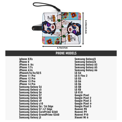 Puedo comprarme flores - Cartera de cuero personalizada para teléfono - BF02PW