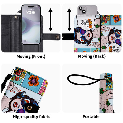 Puedo comprarme flores - Cartera de cuero personalizada para teléfono - BF02PW