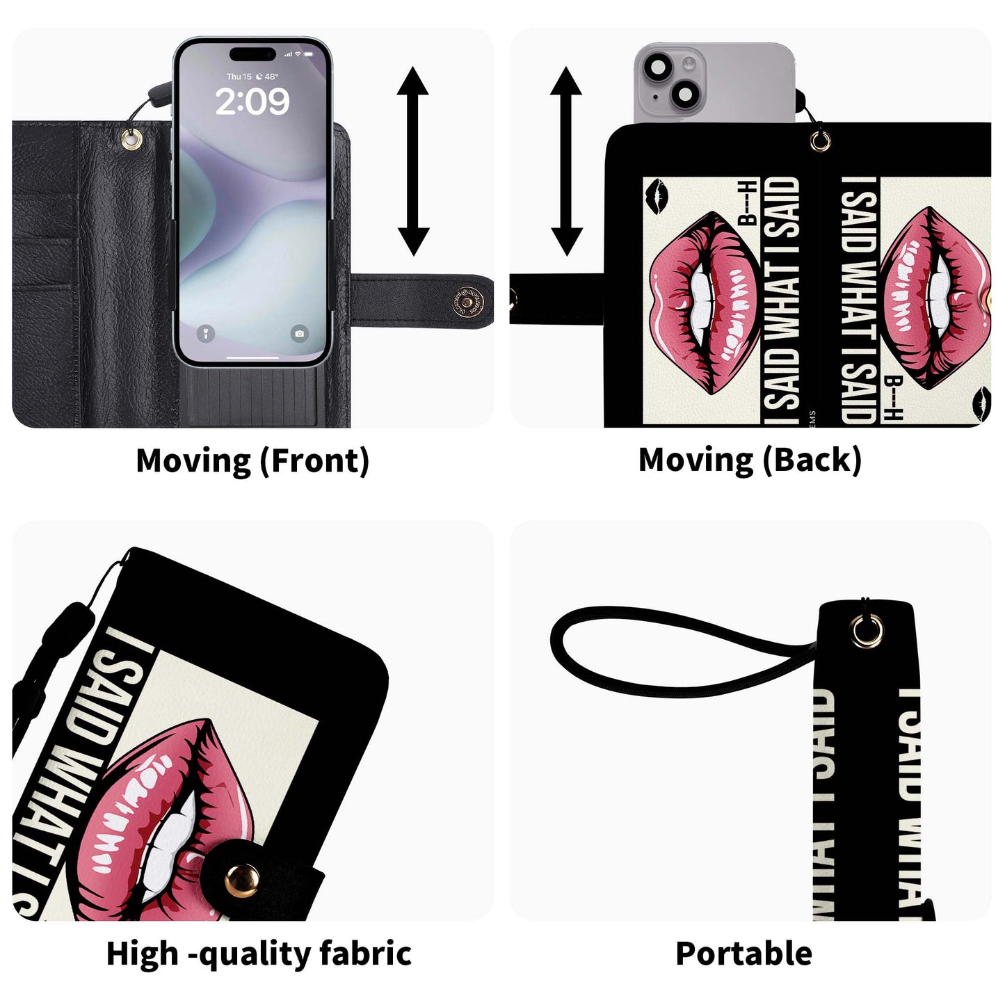 I Said What I Said - Personalized Custom Phone Leather Wallet - BIS02PW