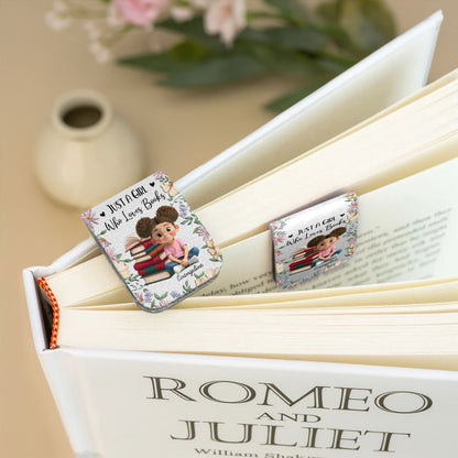 Just A Girl Who Loves Books, Girl With Books And Flowers
