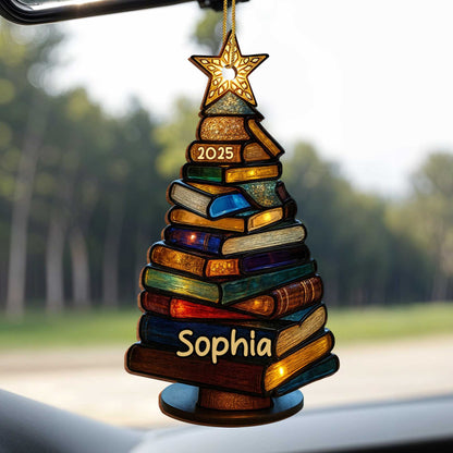Beautiful Tree Ornament With Star - Personalized Custom Wood Ornament, Custom Shaped - BLV007_WDO
