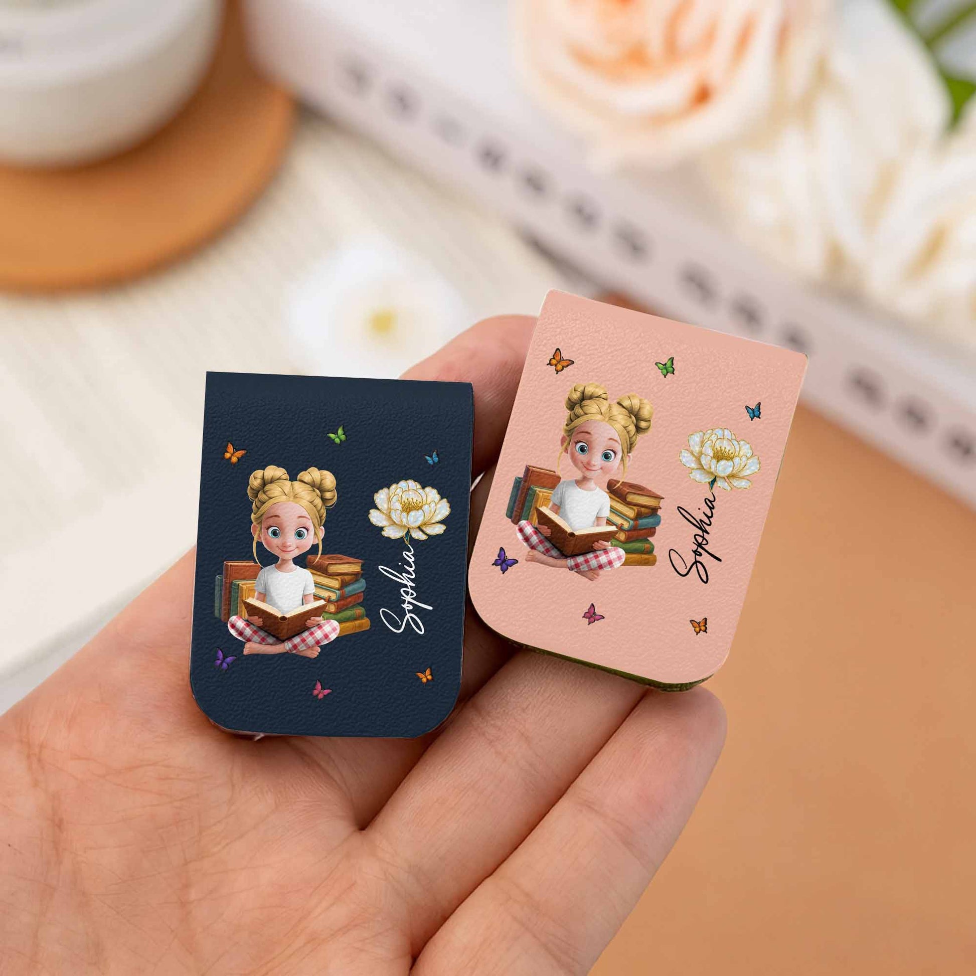 Customize Your Own Message With A Charming Girl Reading