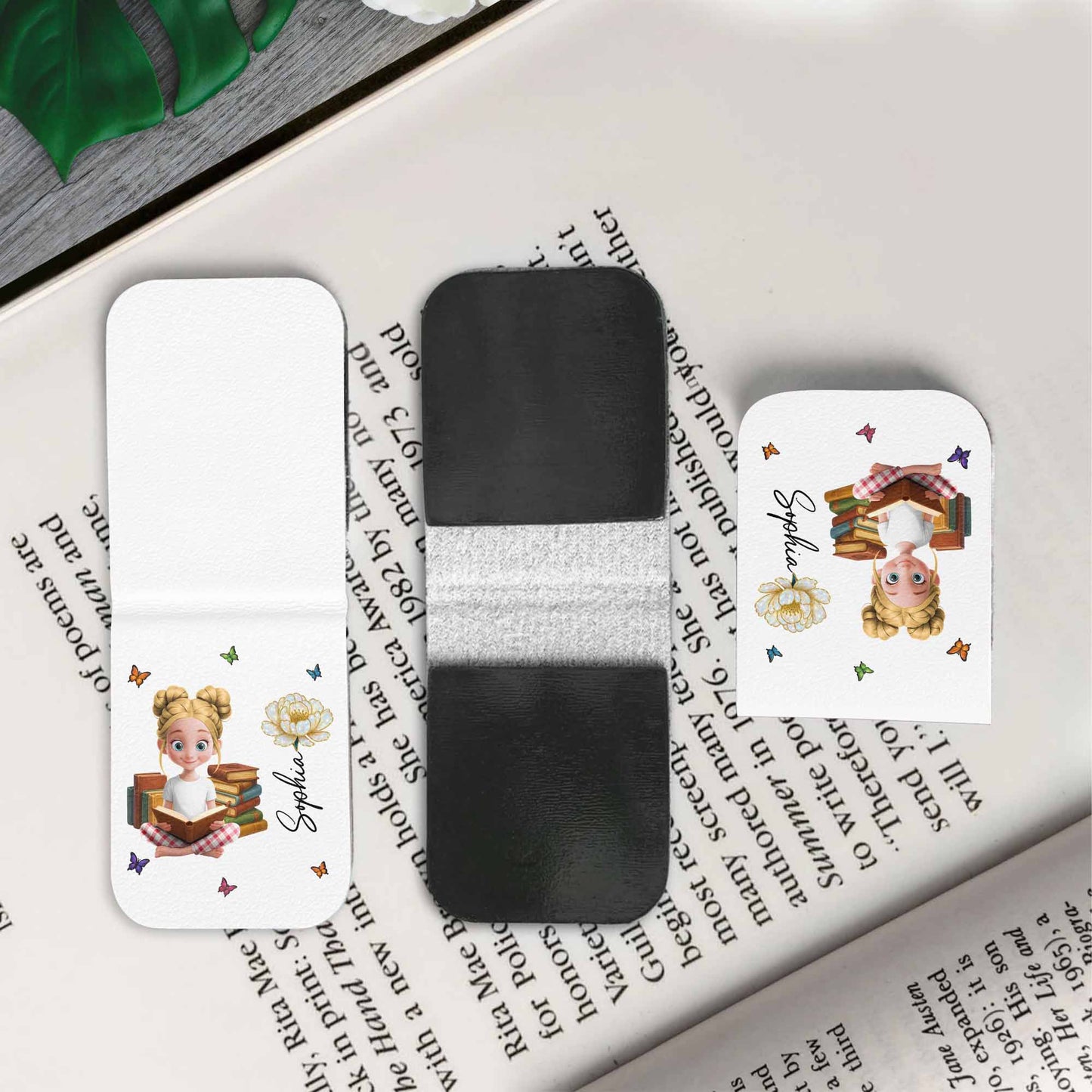 Customize Your Own Message With A Charming Girl Reading