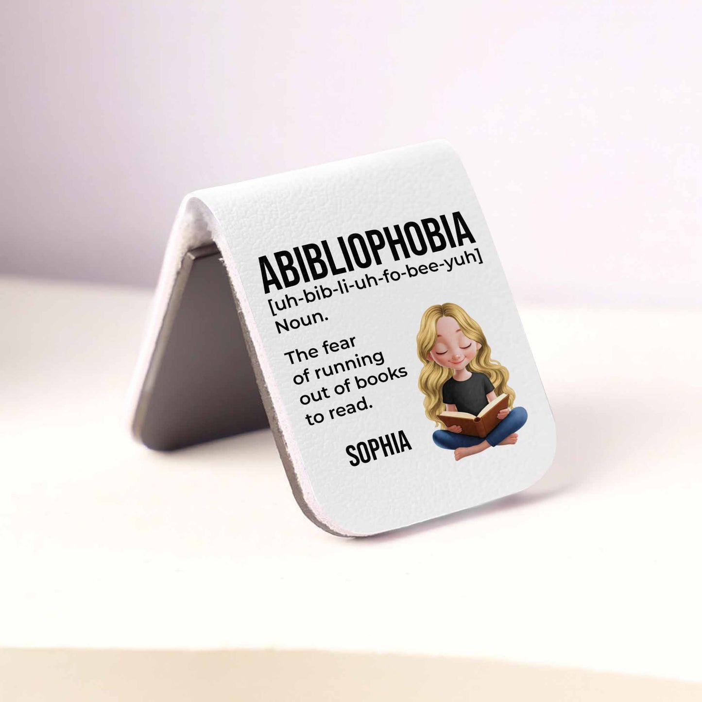 Abibliophobia The Fear Of Running Out Of Books To Read - Personalized Custom Leather Bookmark - BLV015_LBMARK