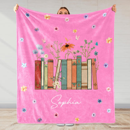 Add Your Message, A Cozy Companion For Every Book Lover With Flowers And Books