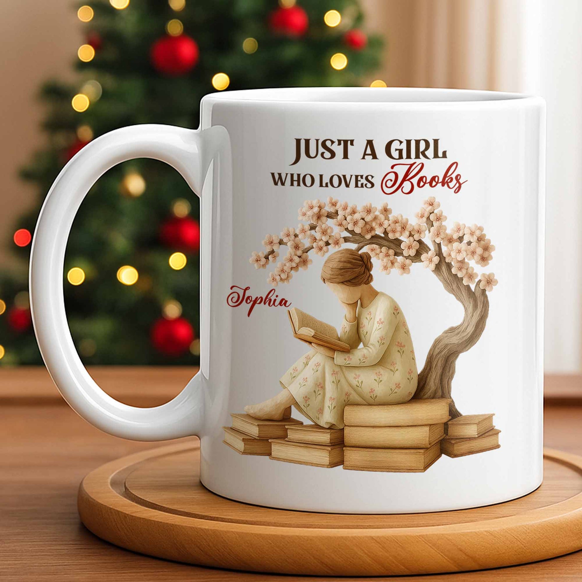 Just A Girl Who Loves Books And Sakura Tree