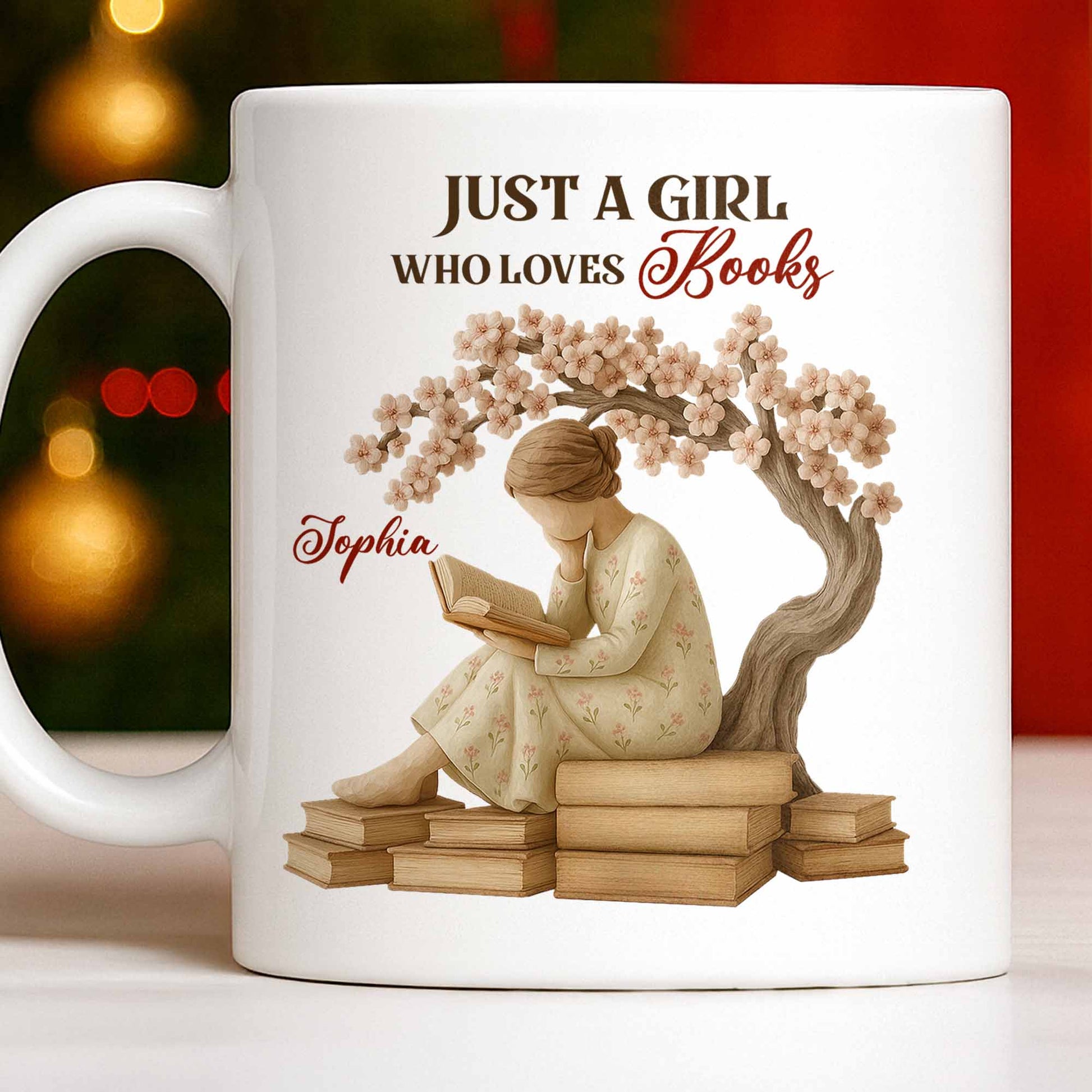 Just A Girl Who Loves Books And Sakura Tree