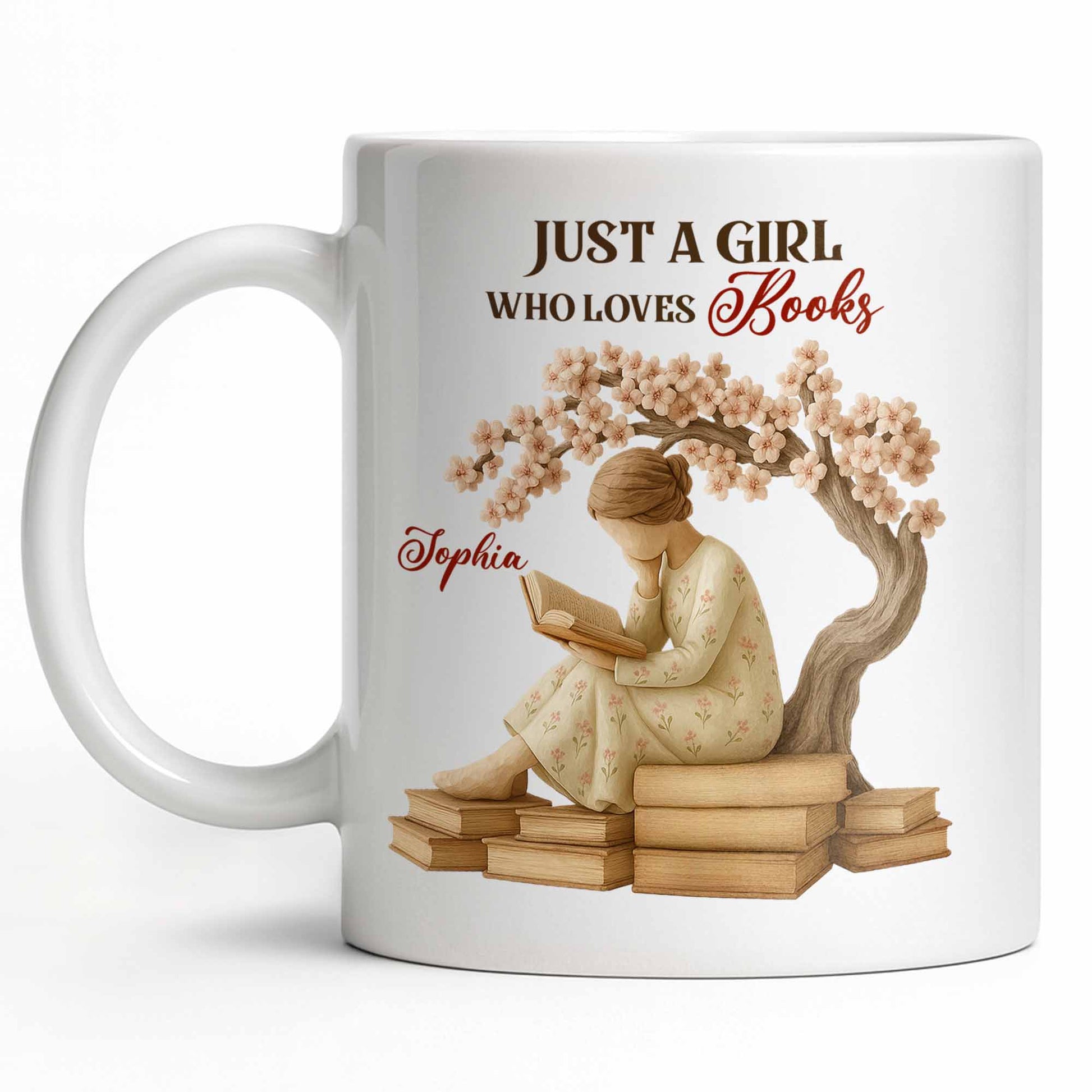 Just A Girl Who Loves Books And Sakura Tree