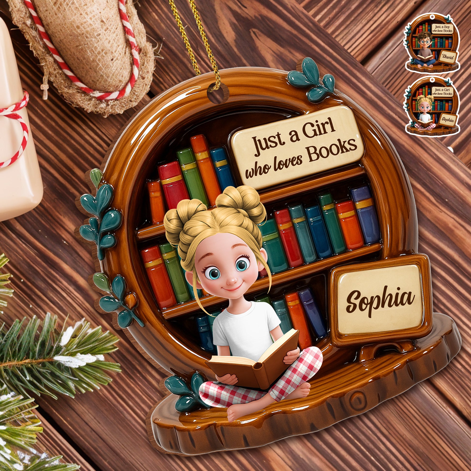 Just A Girl Who Loves Books, Bookworms Delight Ornament