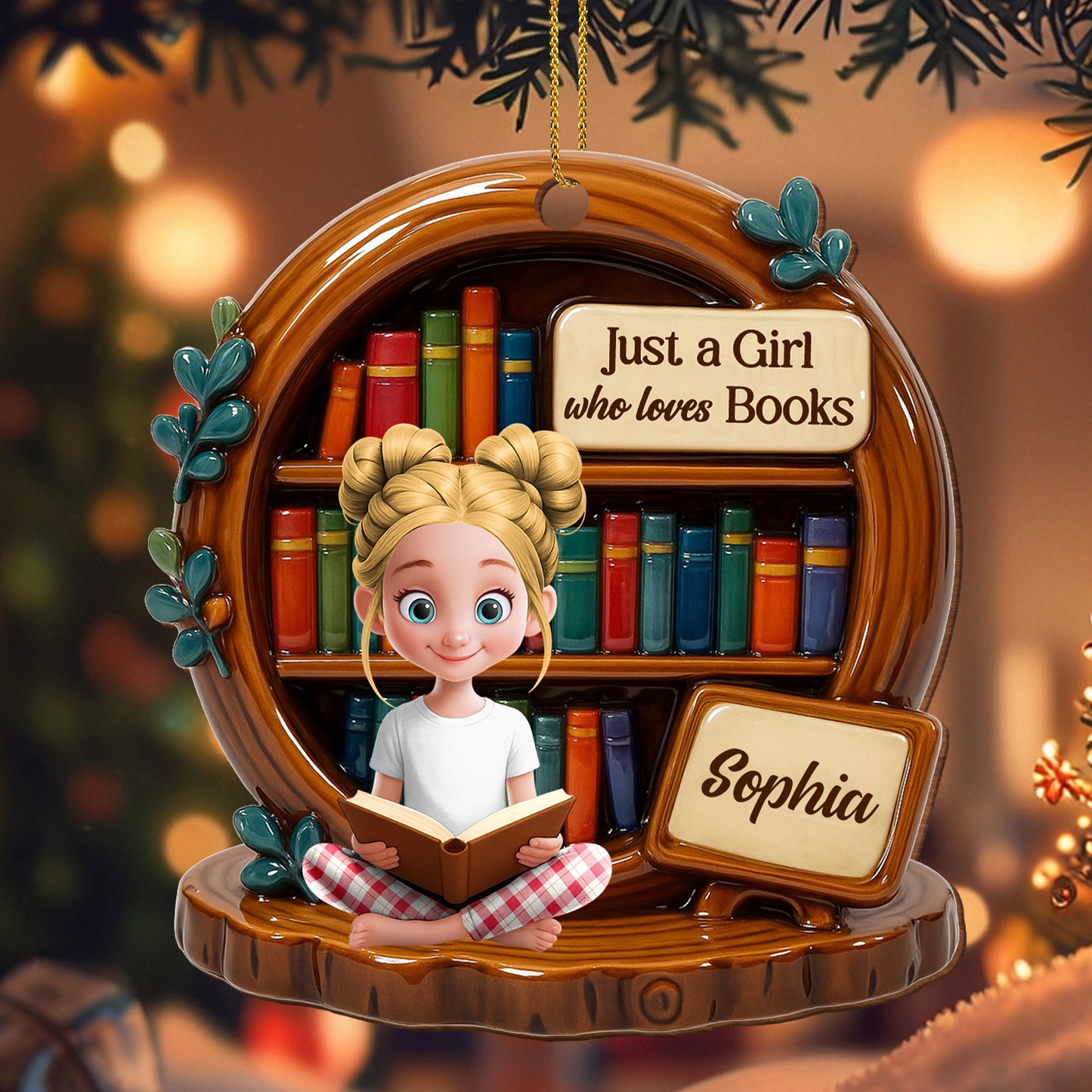Just A Girl Who Loves Books, Bookworms Delight Ornament