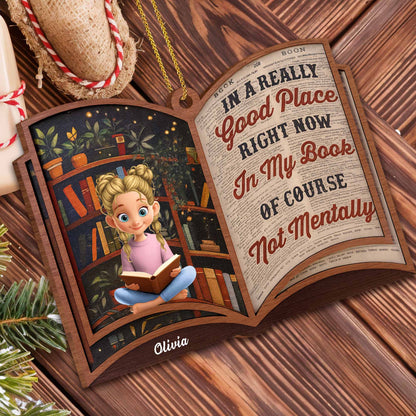 In A Really Good Place, Book And Girl Reading Ornament