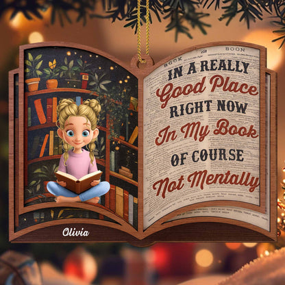In A Really Good Place, Book And Girl Reading Ornament
