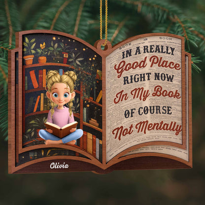 In A Really Good Place, Book And Girl Reading Ornament