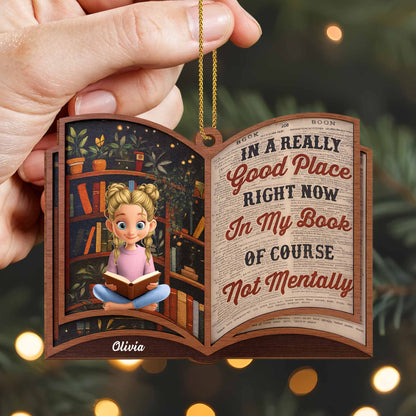 In A Really Good Place, Book And Girl Reading Ornament