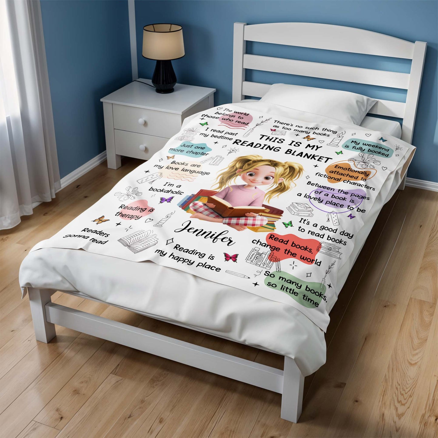 This Is My Reading Blanket Featuring Books And A Reading Girl