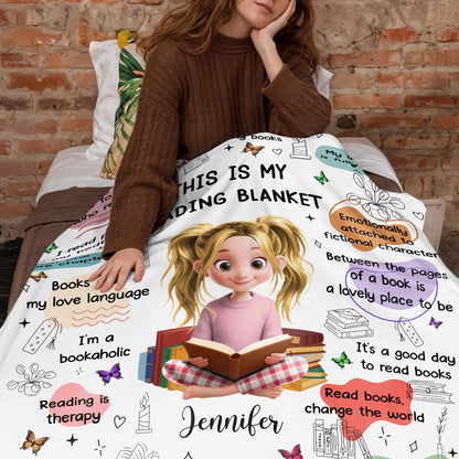 This Is My Reading Blanket Featuring Books And A Reading Girl