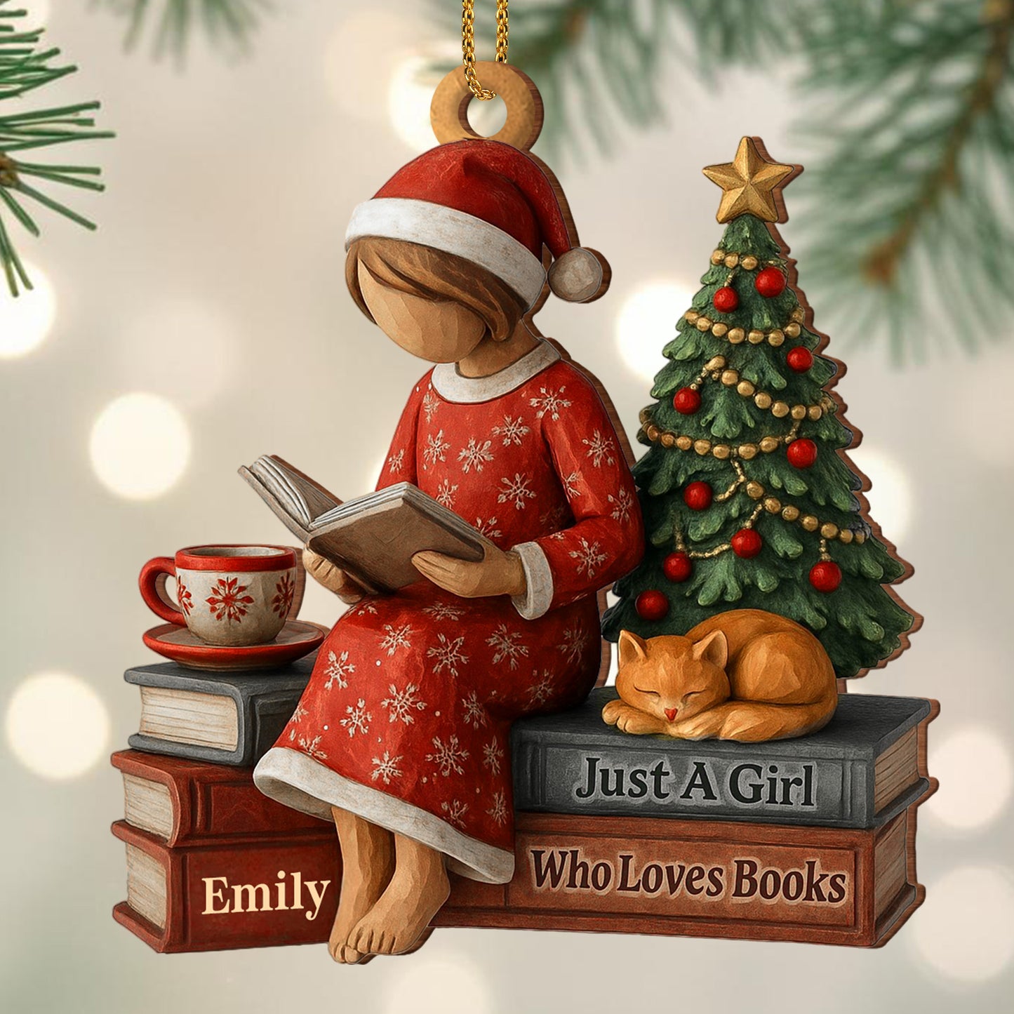 Just A Girl Who Loves Books With Cat