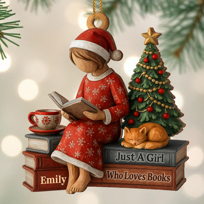 Just A Girl Who Loves Books With Cat