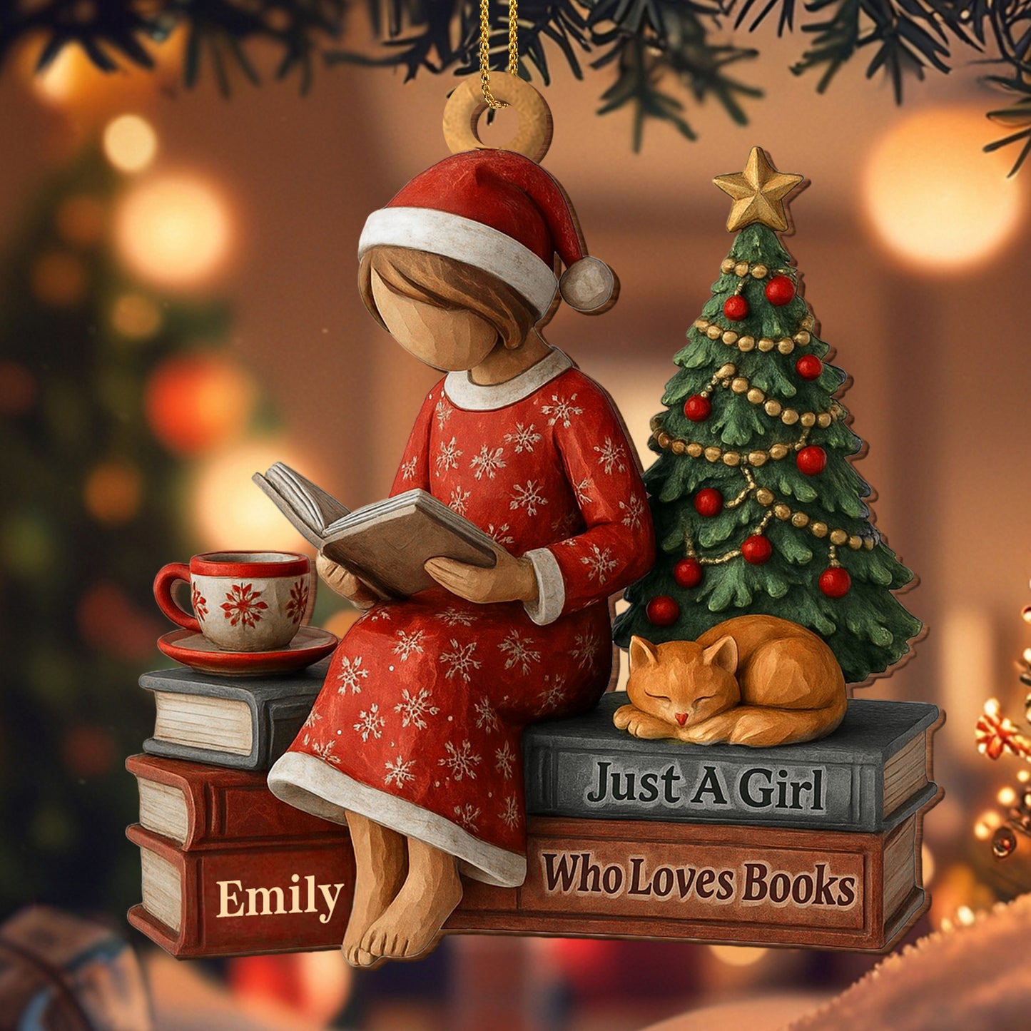 Just A Girl Who Loves Books With Cat