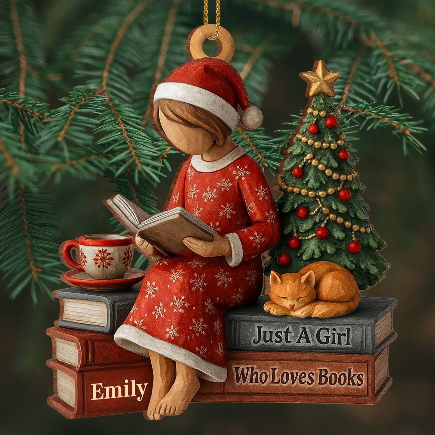 Just A Girl Who Loves Books With Cat