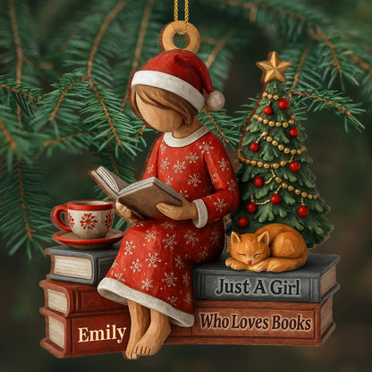 Just A Girl Who Loves Books With Cat