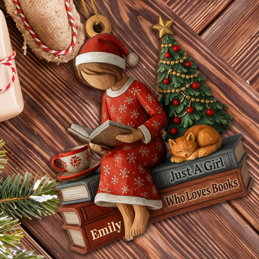 Just A Girl Who Loves Books With Cat