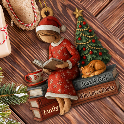 Just A Girl Who Loves Books With Cat