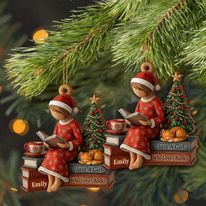 Just A Girl Who Loves Books With Cat