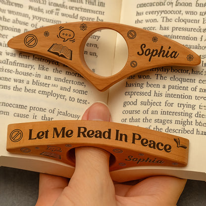 Shhh I'm Reading Engraved Wooden Page Holder - Personalized Wooden Book Page Holder - BLV029_WOPHO
