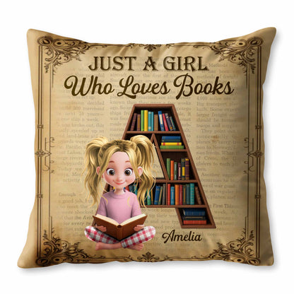 Just A Girl Who Loves Books, Girl And Bookshelf Design