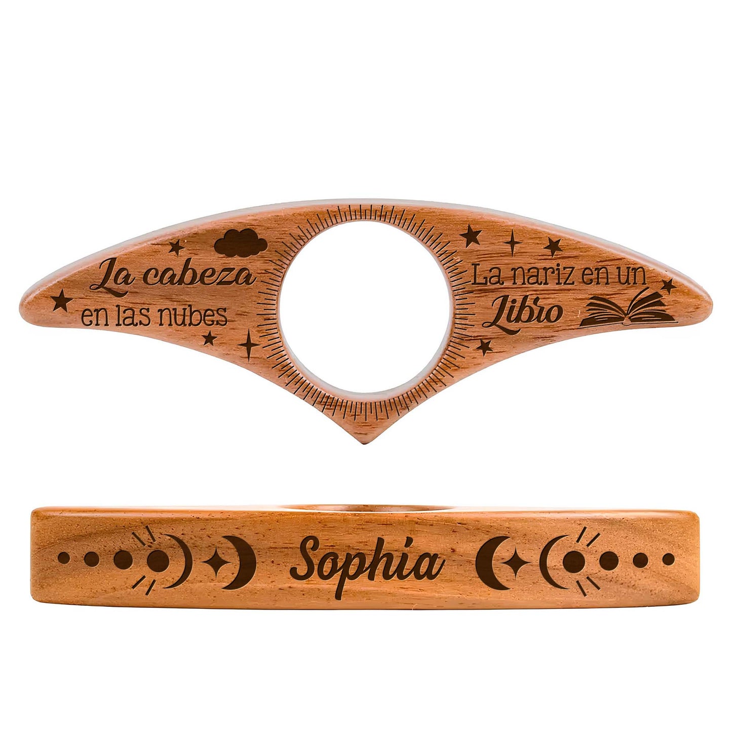 Just One More Chapter, Book Page Holder With Stars - Personalized Wooden Book Page Holder - BLV032_WOPHO