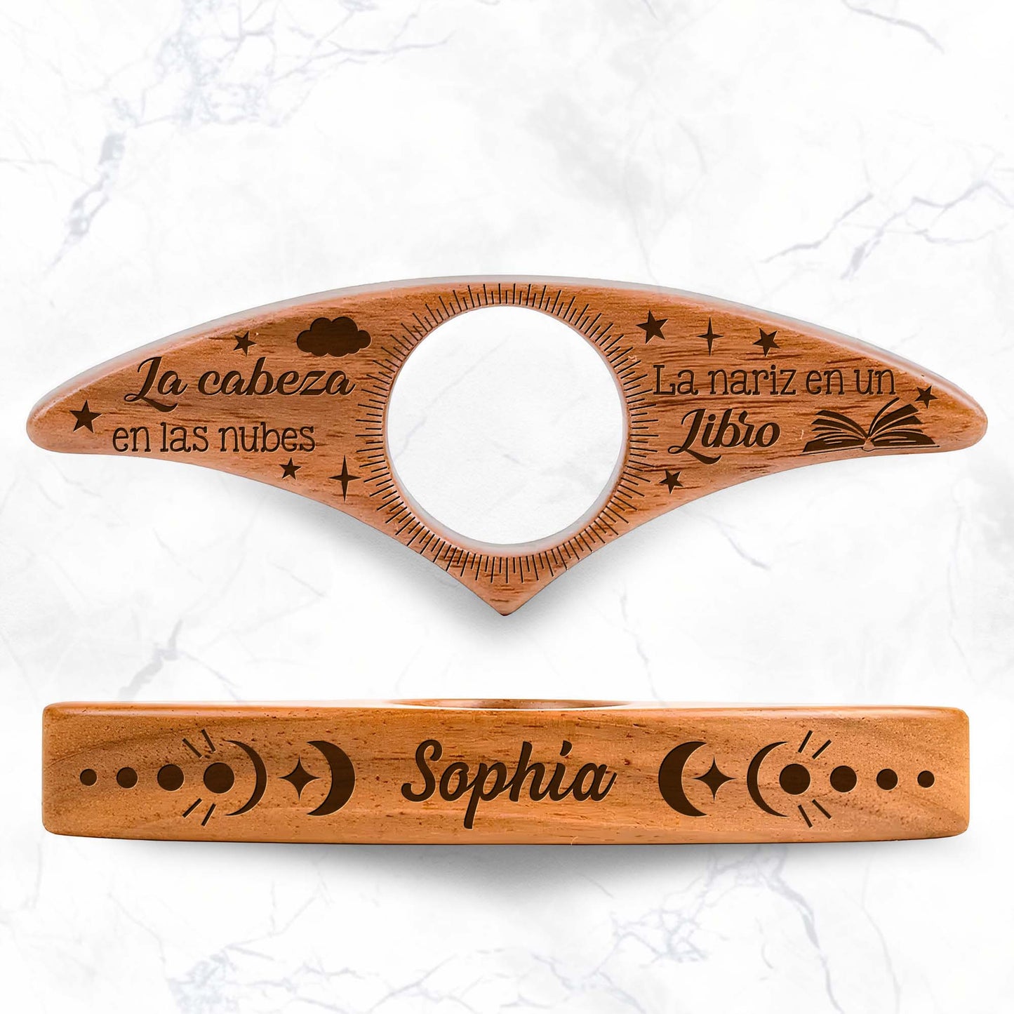 Just One More Chapter, Book Page Holder With Stars - Personalized Wooden Book Page Holder - BLV032_WOPHO