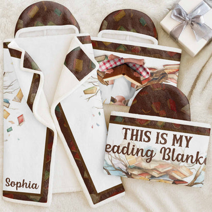 This Is My Reading Blanket Featuring a Young Girl and Books