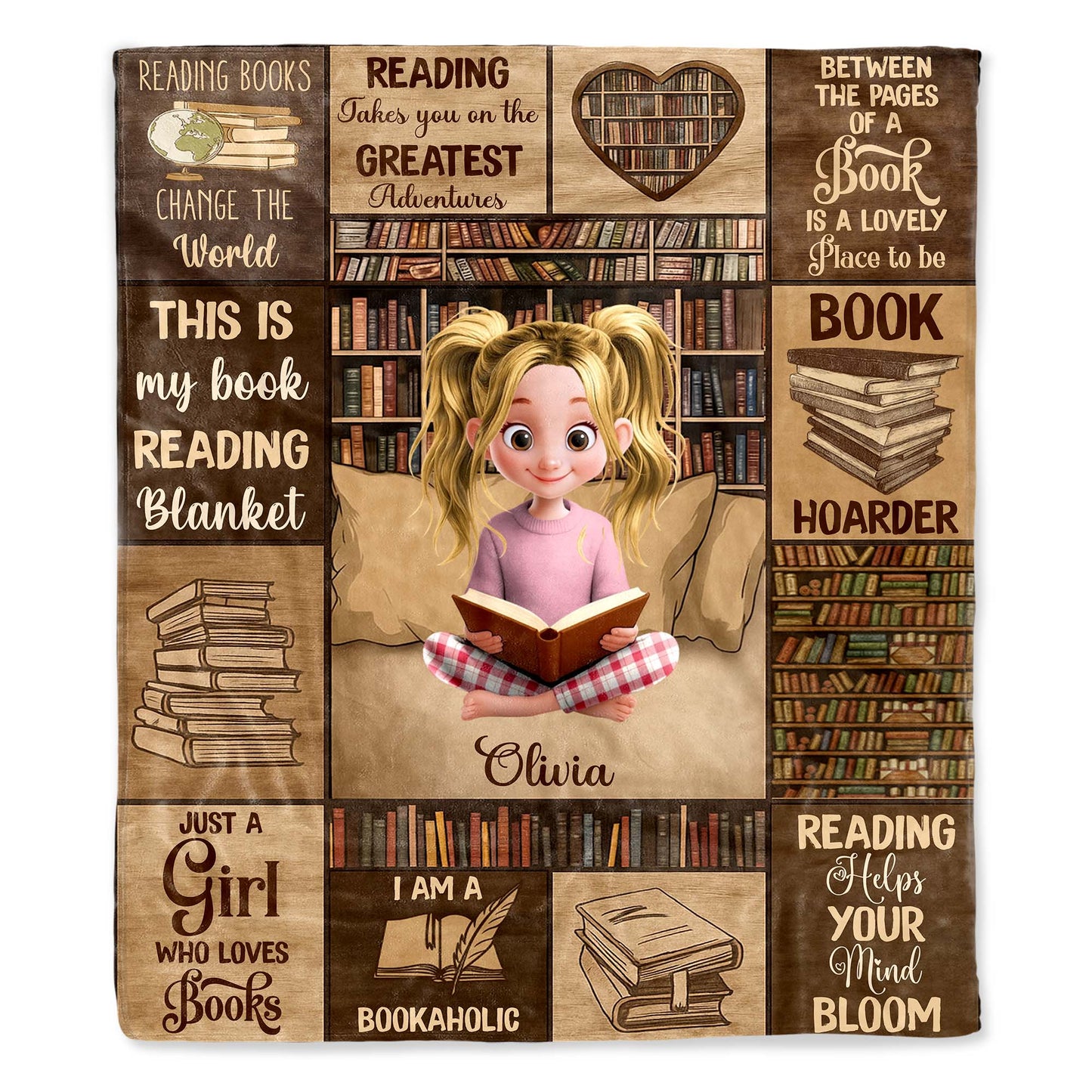 Just A Girl Who Loves Books With Heart-shaped Bookshelf