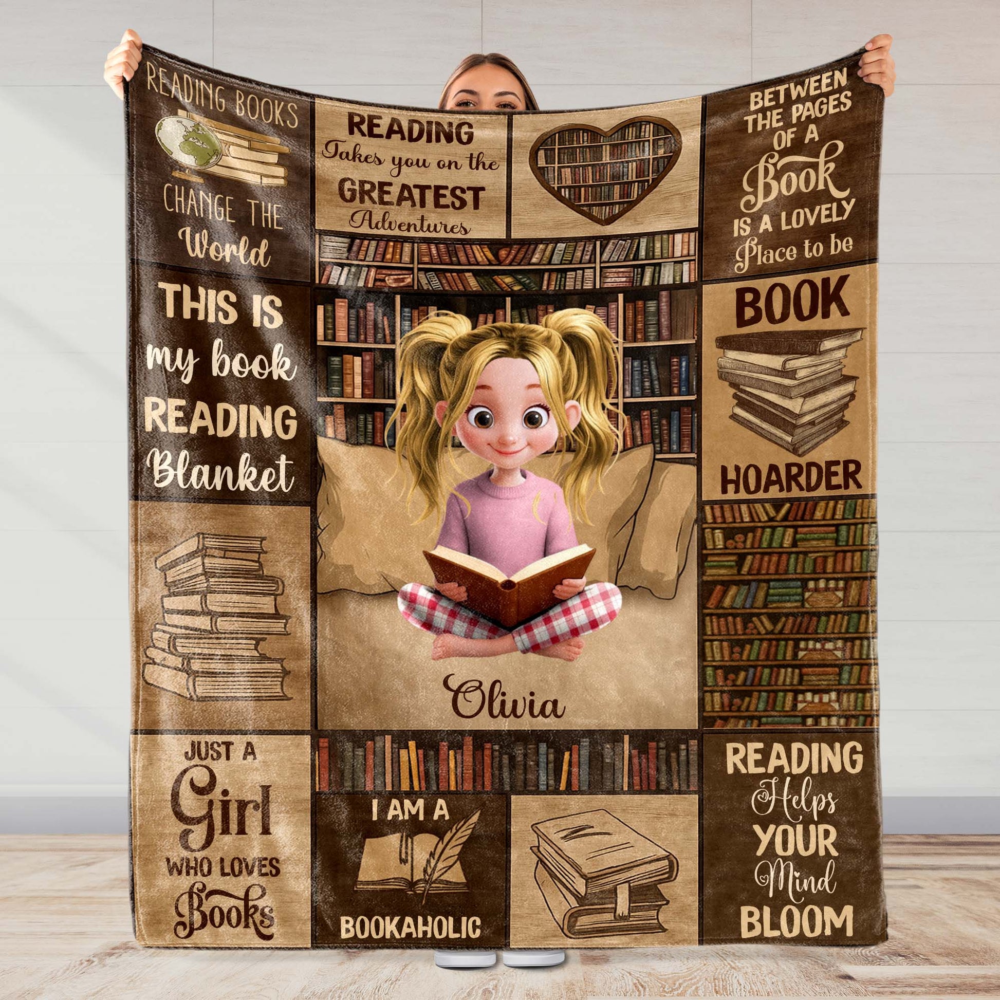 Just A Girl Who Loves Books With Heart-shaped Bookshelf